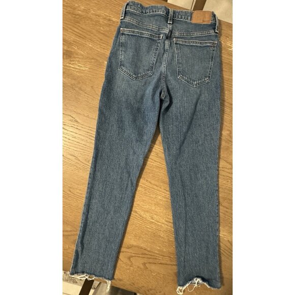 Madewell The Perfect Vintage Jean Medium Wash High Rise Denim Size 25 Raw Hem - Picture 10 of 11